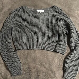 Gray Women's Cropped Sweater